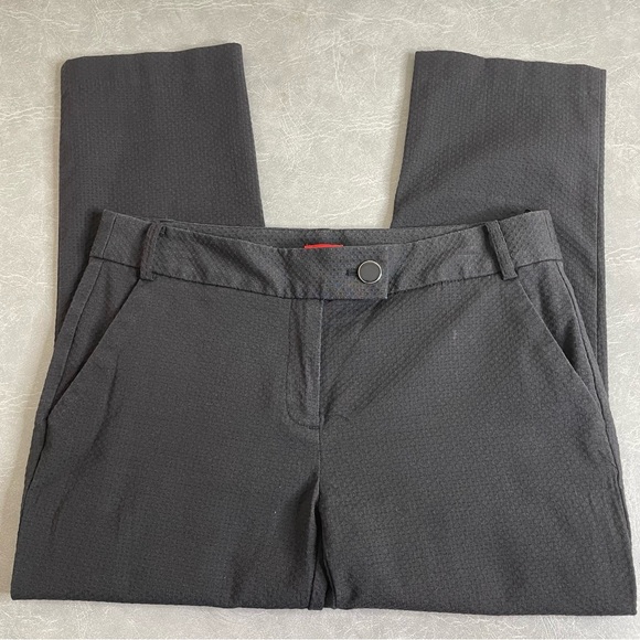 Izod Black Cotton Blend Textured Spring Cropped Pants - Picture 3 of 7
